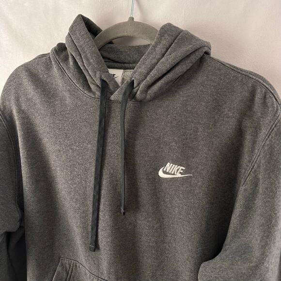 Nike Sportswear Mens Club Fleece Pullover Hoodie Sweatshirt Charcoal Gray XS - Picture 4 of 6